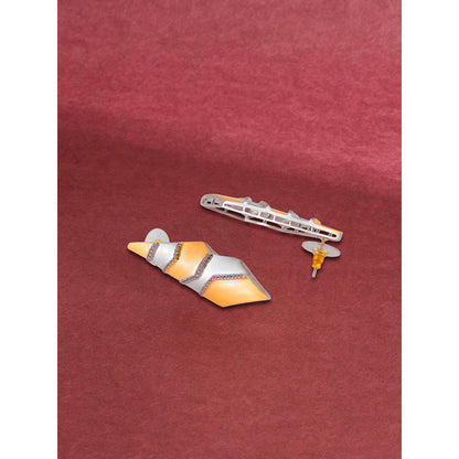 Shaze Gold Rhodium-Plated American Diamond Fish Tail Drop & Dangle Earrings For Women
