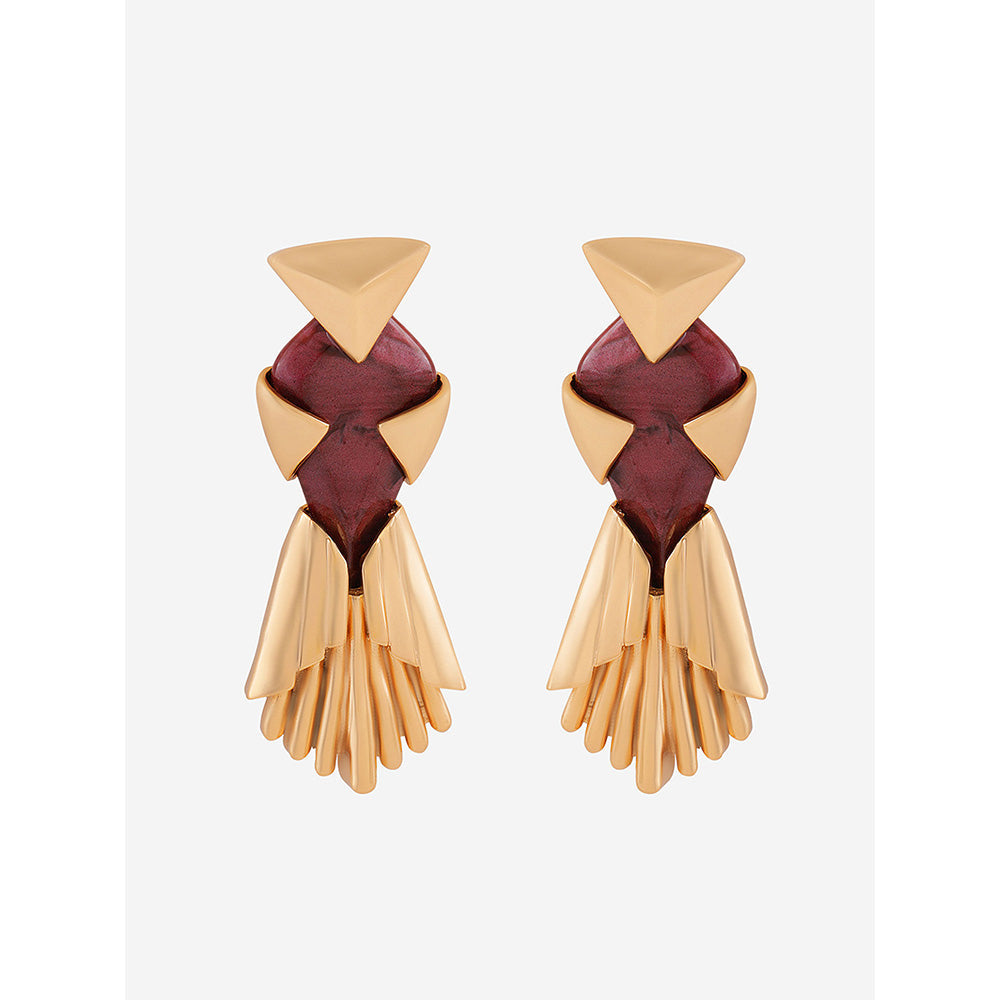 Shaze Gold Rhodium-Plated American Diamond Figural Drop & Dangle Earrings For Women