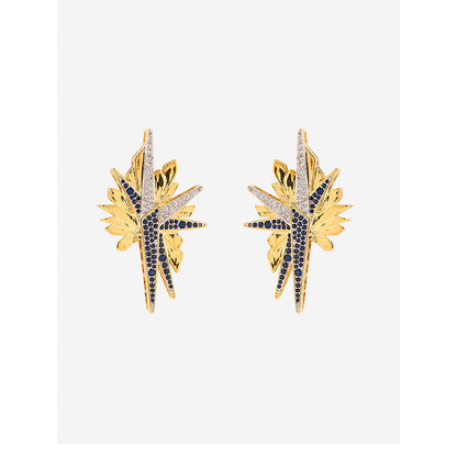 Shaze Gold Rhodium-Plated American Diamond Galaxy Drop & Dangle Earrings For Women