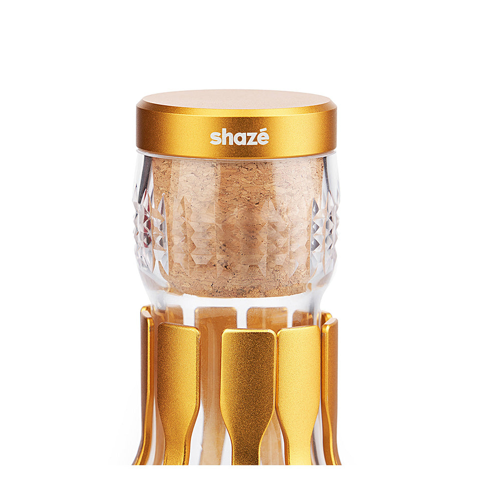 Shaze Gold Cage Decanter - For Wine Liquor Scotch Bourbon Vodka- 1000 Ml