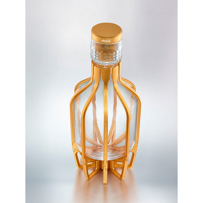 Shaze Gold Cage Decanter - For Wine Liquor Scotch Bourbon Vodka- 1000 Ml