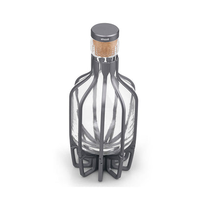 Shaze Grey Cage Decanter Gunmetal - For Wine Liquor Scotch Bourbon Vodka - 1000 Ml