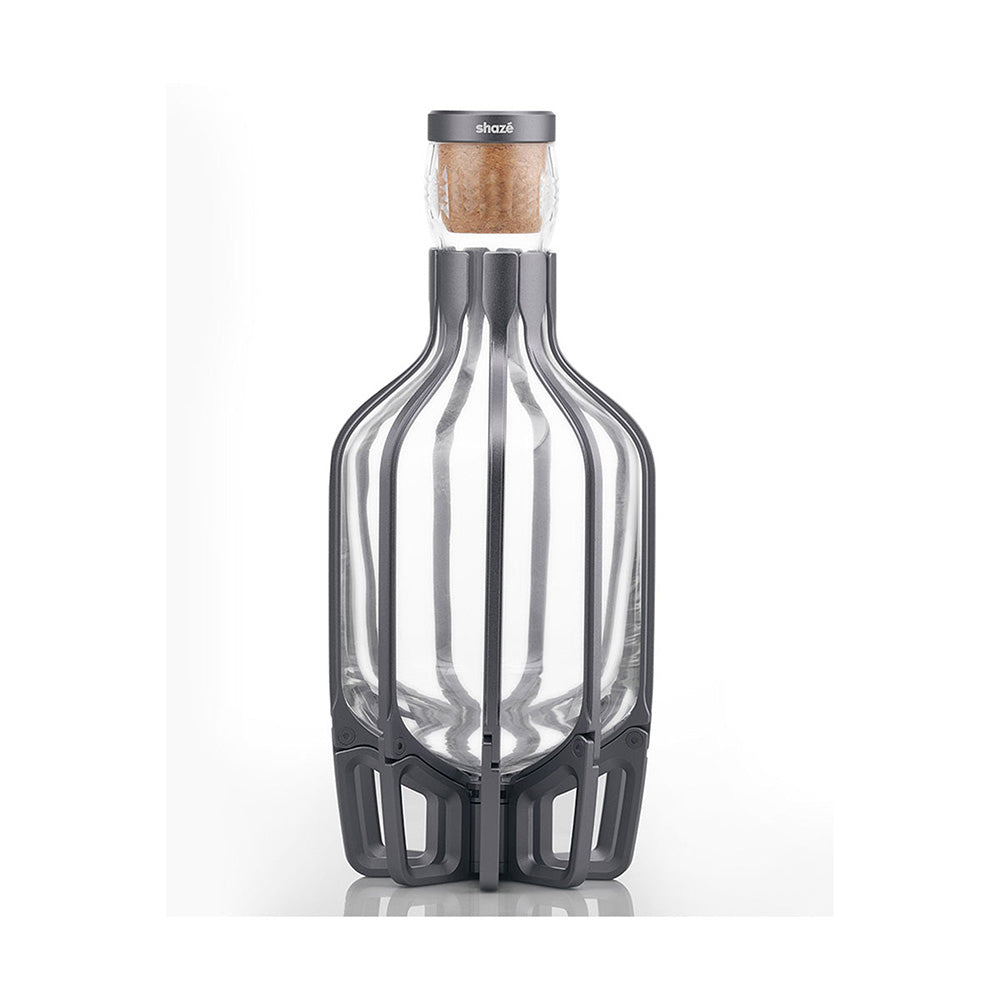 Shaze Grey Cage Decanter Gunmetal - For Wine Liquor Scotch Bourbon Vodka - 1000 Ml