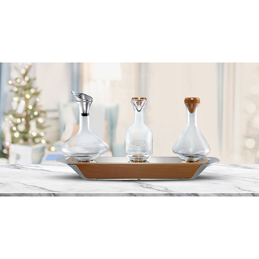 Shaze Walnut Trilogy Bar Table (3 Decanter)