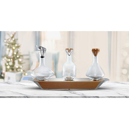 Shaze Walnut Trilogy Bar Table (3 Decanter)