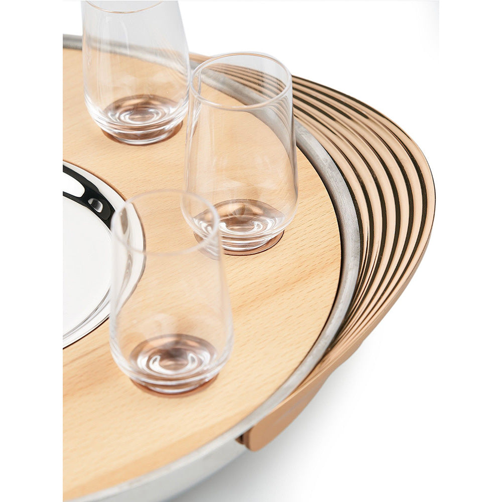 Shaze Turntable Shot Tray Natural Shot Glasses