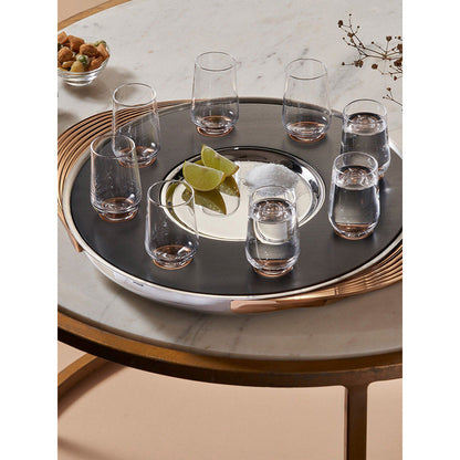 Shaze Turntable Shot Tray Walnut Shot Glasses