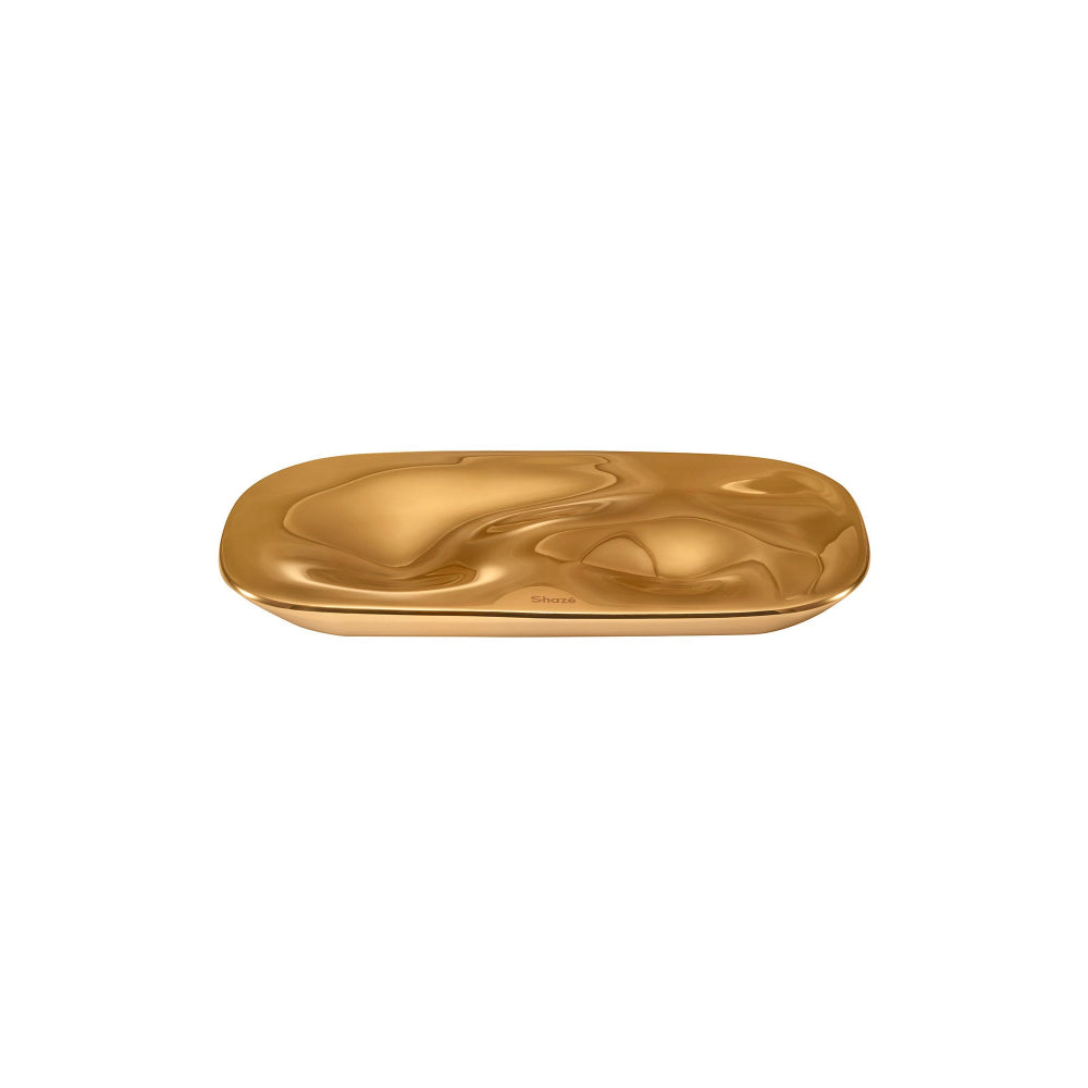 Shaze The Flow Stainless Steel Platter - Gold