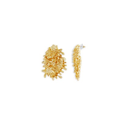 Shaze Metamorphosis Rippled Gold Earrings