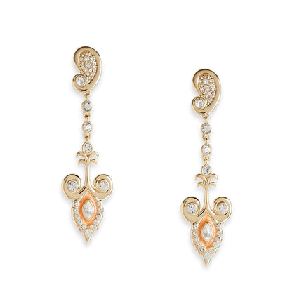 Shaze Sesto Enamelled Orange Earrings