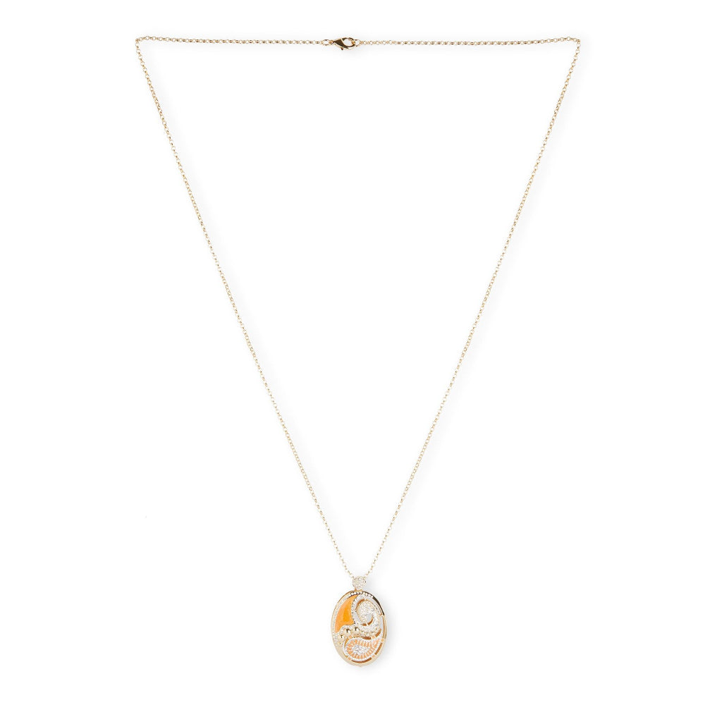 Shaze Marsala Enamelled Orange Pendant