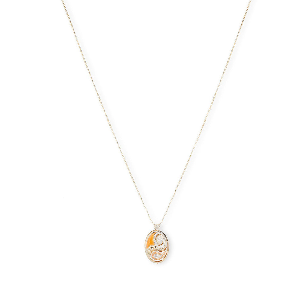 Shaze Marsala Enamelled Orange Pendant