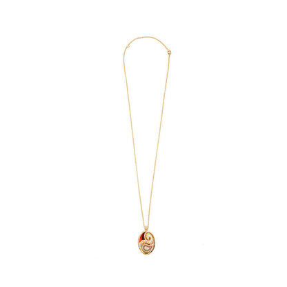 Shaze Marsala Enamelled Red Pendant