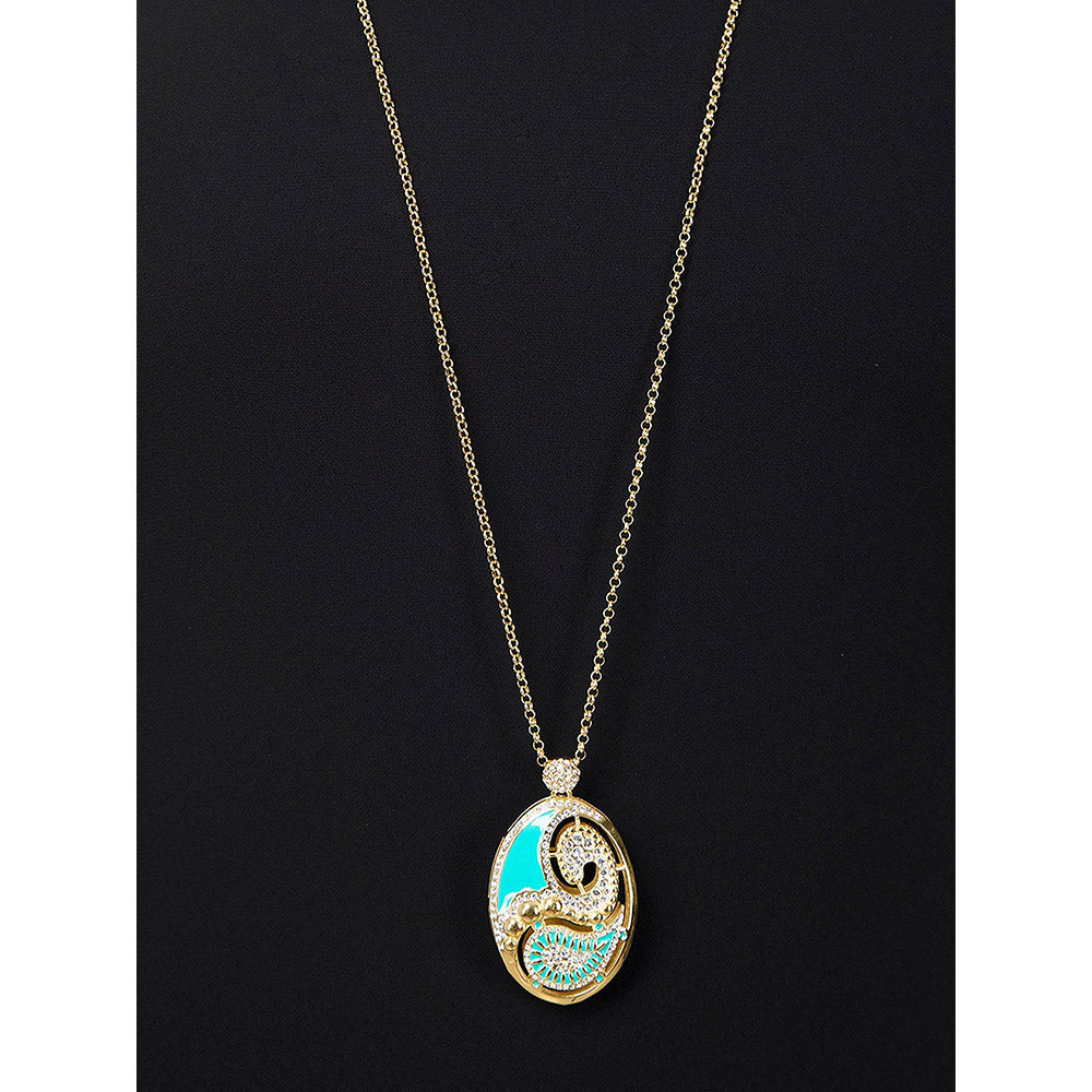 Shaze Marsala Enamelled Turquoise Pendant