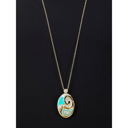 Shaze Marsala Enamelled Turquoise Pendant