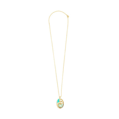 Shaze Marsala Enamelled Turquoise Pendant