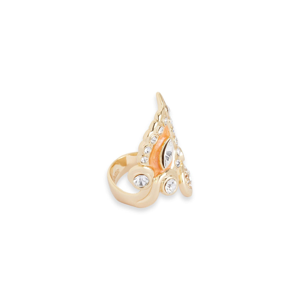 Shaze Anzio Enamelled Orange Ring