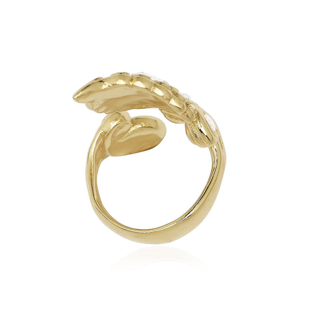 Shaze Anzio Enamelled Maroon Ring