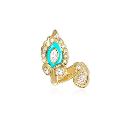Shaze Anzio Enamelled Turquoise Ring