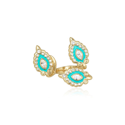 Shaze Monza Enamelled Turquoise Ring
