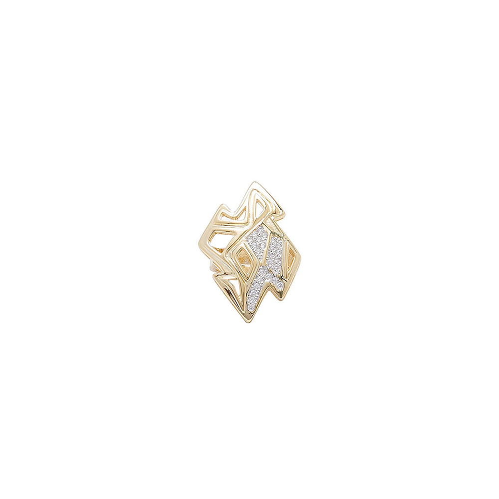 Shaze Amoeba Casual Ring Made of Brass Cubic Zirconina Stones Ring Size 6