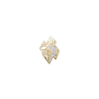 Shaze Amoeba Casual Ring Made of Brass Cubic Zirconina Stones Ring Size 6