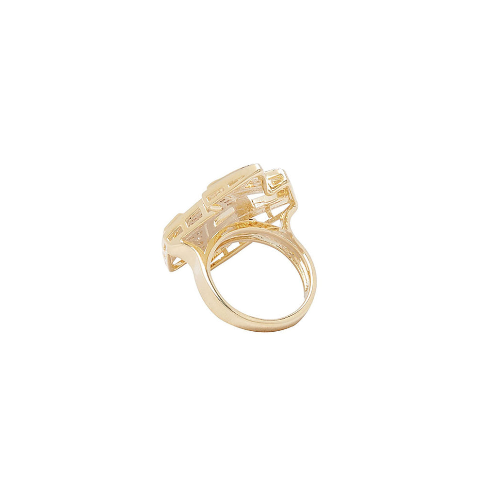 Shaze Amoeba Casual Ring Made of Brass Cubic Zirconina Stones Ring Size 6