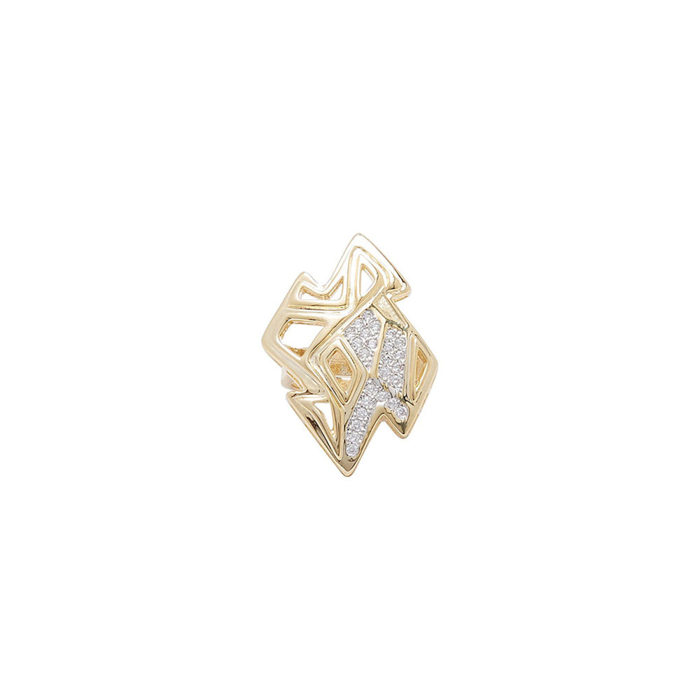 Shaze Amoeba Casual Ring Made of Brass Cubic Zirconina Stones Ring Size 6