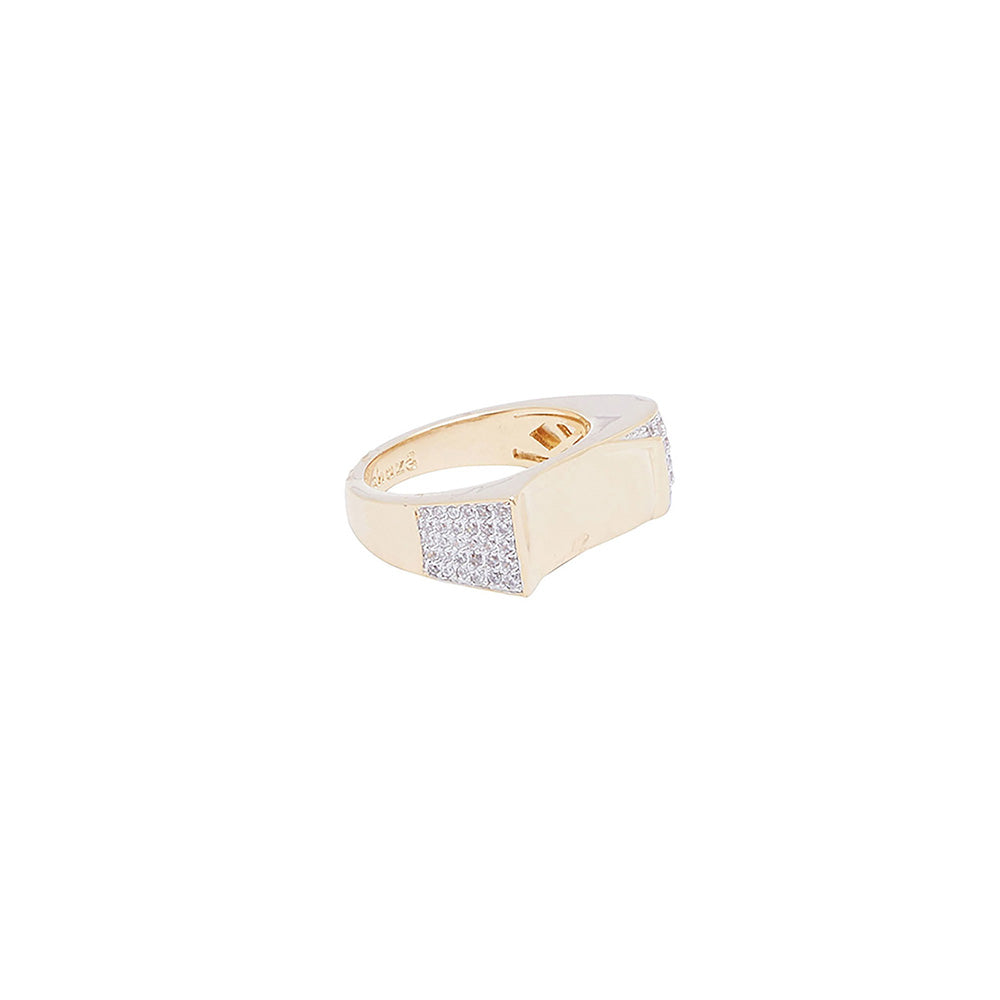 Shaze Classic Unique Ring Made of Brass Cubic Zirconina Stones Ring Size 5