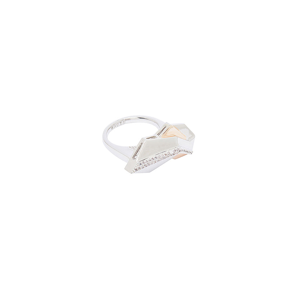Shaze Cognizant Minimal Ring Made of Brass Cubic Zirconina Stones Ring Size 7