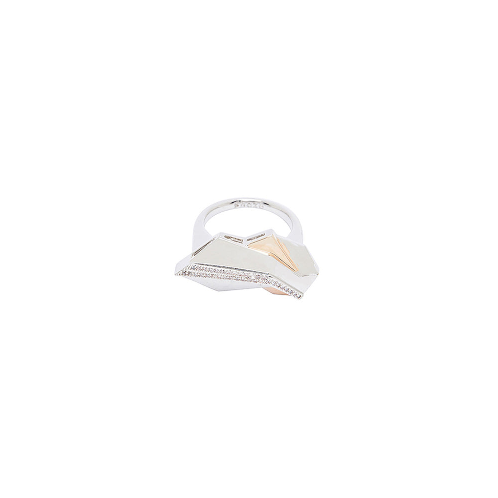 Shaze Cognizant Minimal Ring Made of Brass Cubic Zirconina Stones Ring Size 8