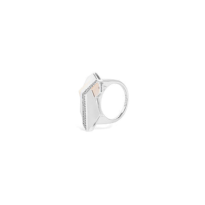 Shaze Cognizant Minimal Ring Made of Brass Cubic Zirconina Stones Ring Size 8