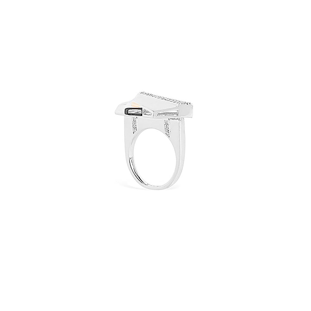 Shaze Cognizant Minimal Ring Made of Brass Cubic Zirconina Stones Ring Size 8