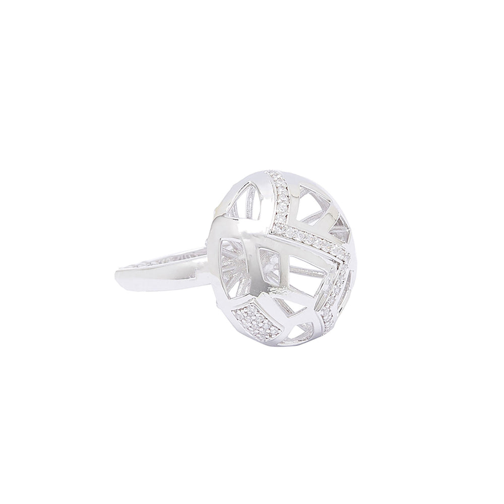 Shaze Football Athlete Inspired Cubic Zirconina Ring Size 5