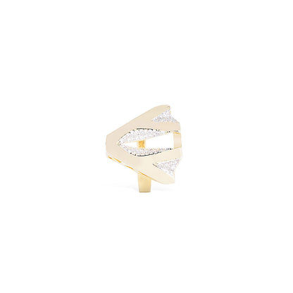 Shaze Metropolitan Studded Cubic Zirconina Ring Size 6
