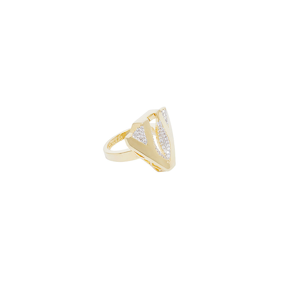 Shaze Metropolitan Studded Cubic Zirconina Ring Size 7