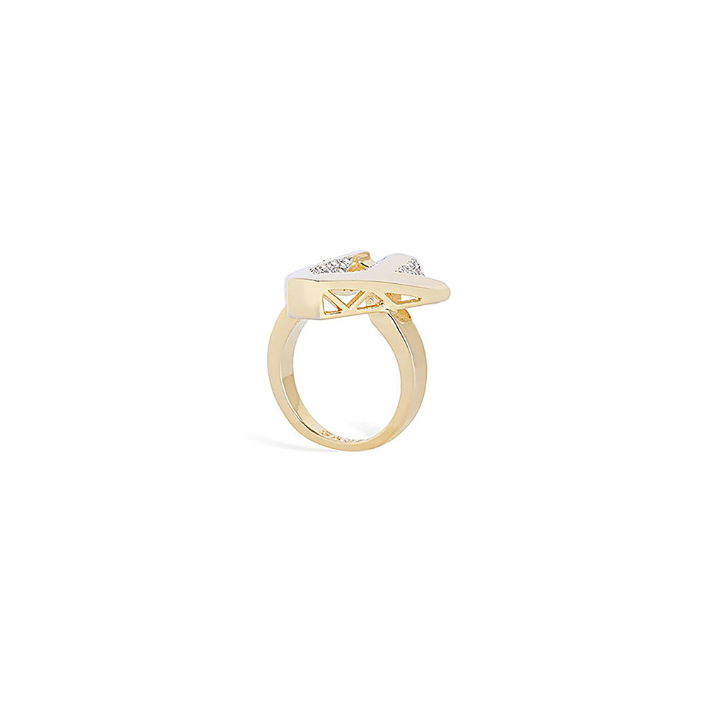 Shaze Metropolitan Studded Cubic Zirconina Ring Size 8