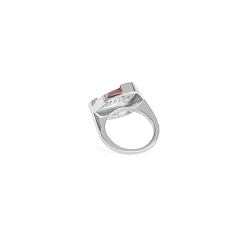 Shaze Mondain Cocktail Ring Made of Brass Cubic Zirconina Stones Ring Size 6