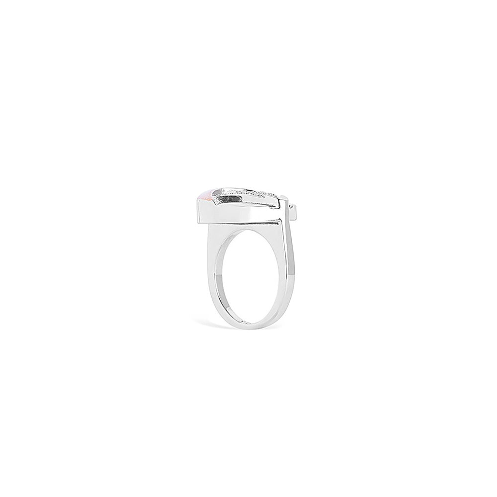 Shaze Mondain Cocktail Ring Made of Brass Cubic Zirconina Stones Ring Size 6