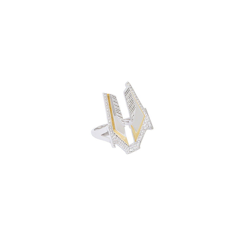 Shaze Neoteric Statement Cubic Zirconina Stones Ring Size 7