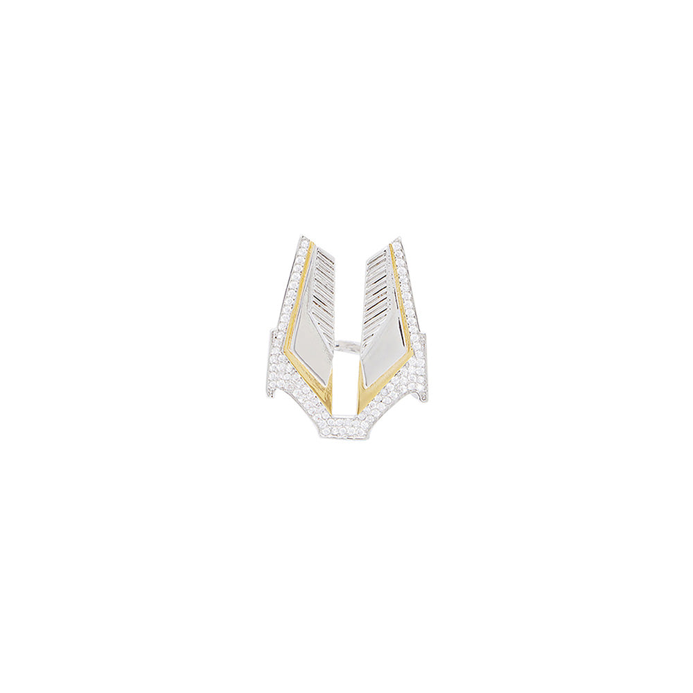 Shaze Neoteric Statement Cubic Zirconina Stones Ring Size 8