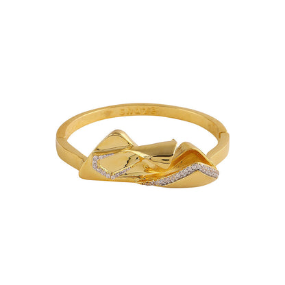 Shaze Cubic Zirconia Gold Plated Big B Bracelet