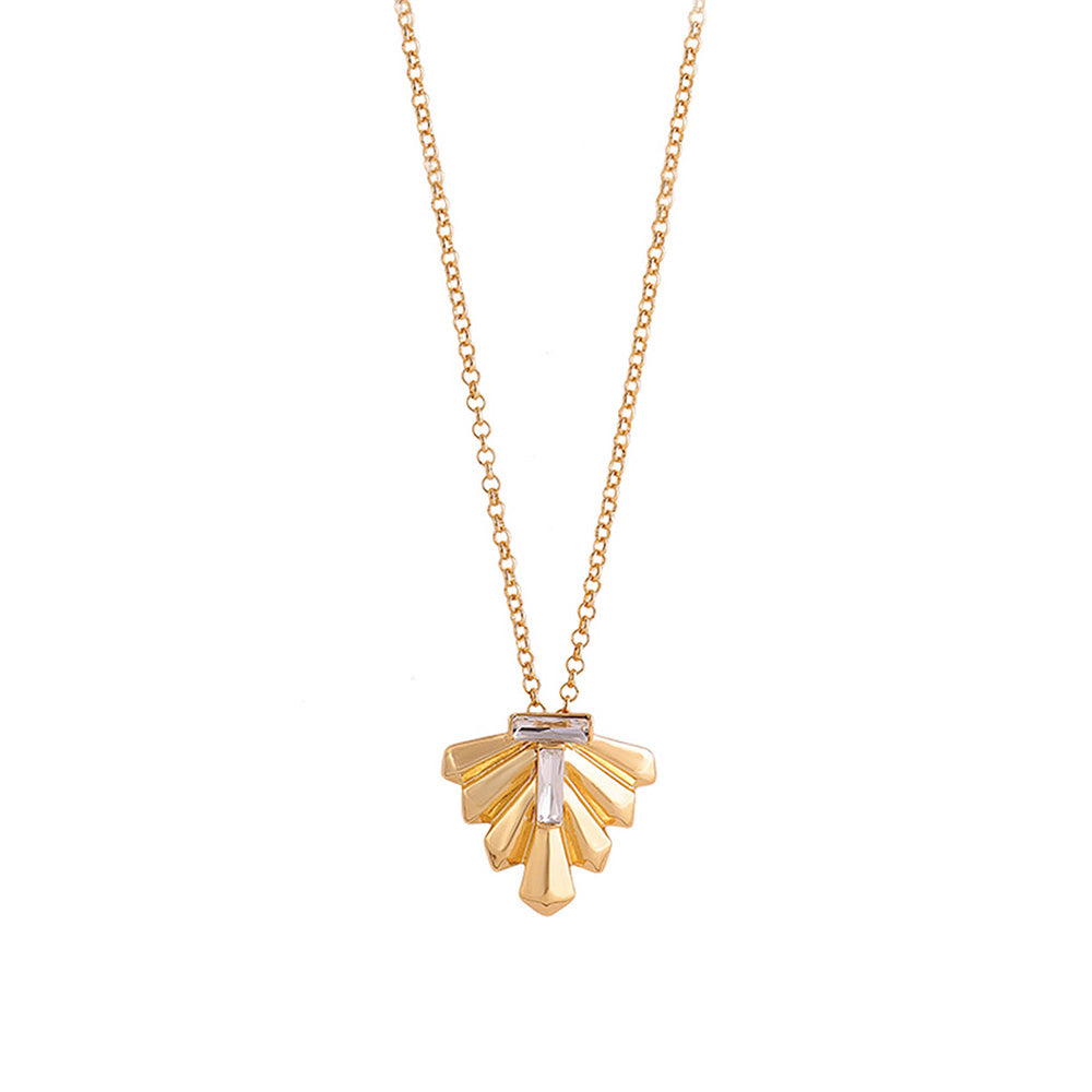 Shaze Cubic Zirconia Gold Plated Sphinx Pendant