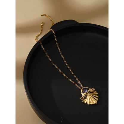Shaze Blue Cubic Zirconia Gold Plated Starlight Pendant