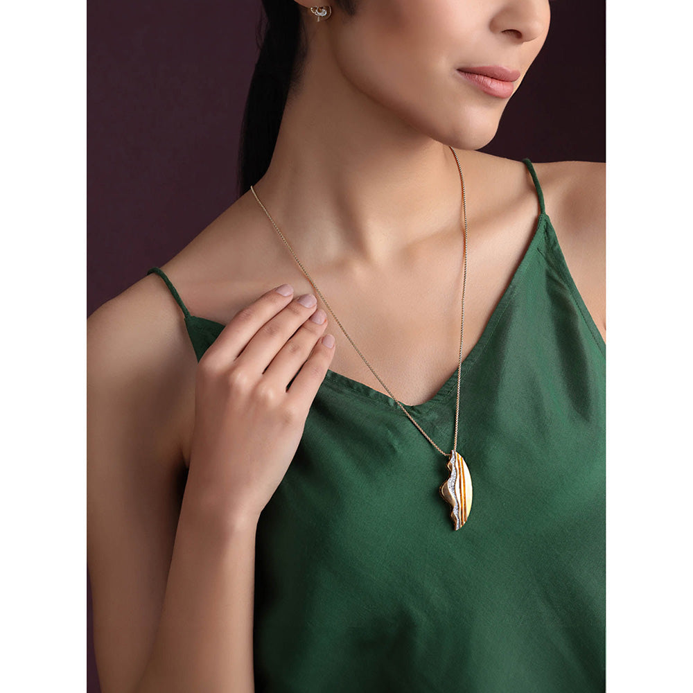 Shaze Cubic Zirconia Gold Plated Pendant