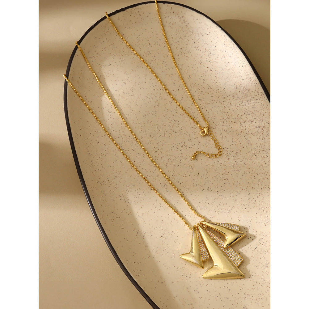 Shaze Cubic Zirconia Gold Plated Hide And Seek Pendant
