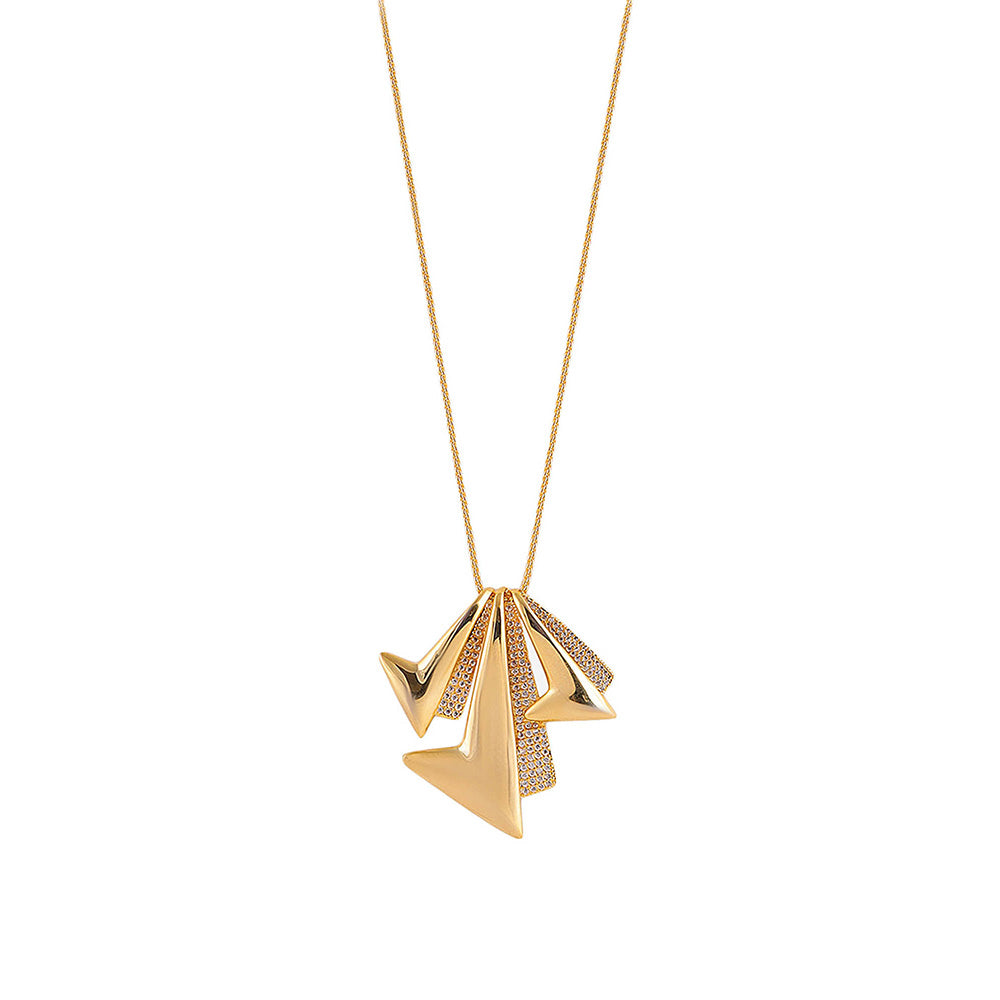 Shaze Cubic Zirconia Gold Plated Hide And Seek Pendant