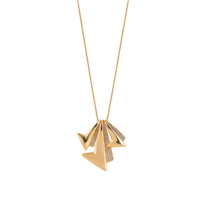Shaze Cubic Zirconia Gold Plated Hide And Seek Pendant