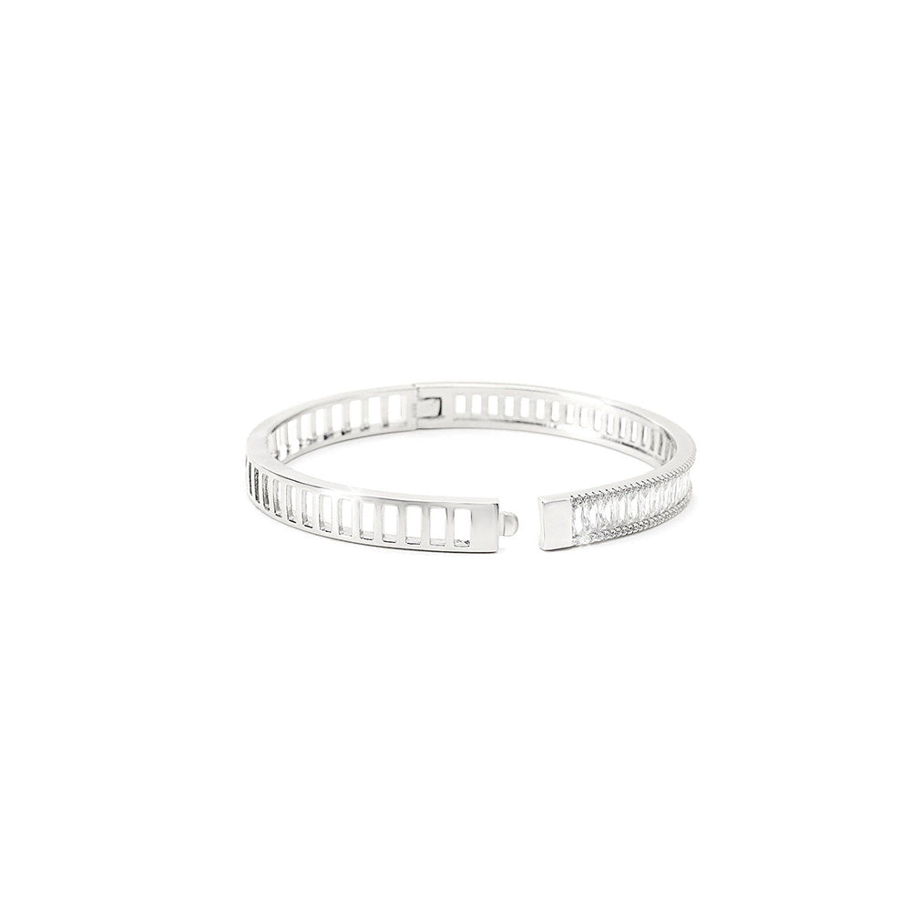 Shaze Ursa Silver White Stone Bracelet