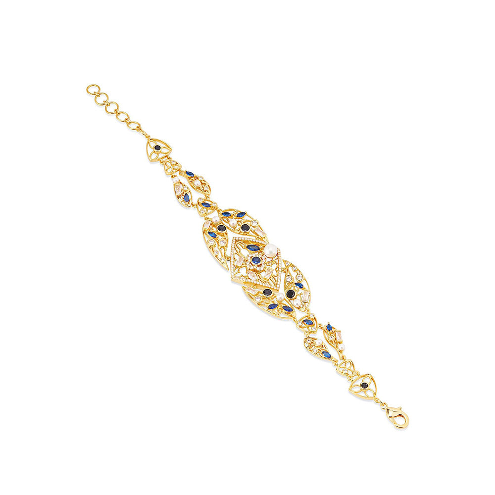 Shaze Damask Multicolor 18K Yellow Gold Plated Italian Crafted Bracelet